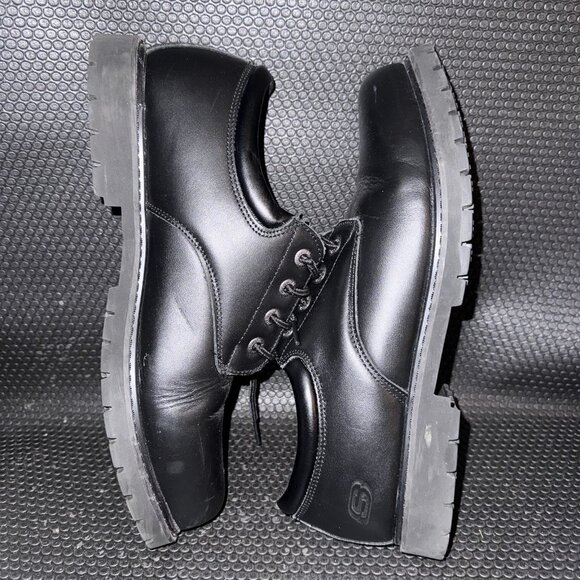 Skechers Cottonwood Elks Work Black Leather Slip Resistant Oxfords Men’s Size 14 - Picture 4 of 8
